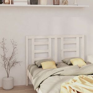 vidaXL Wezgłowie łóżka, białe, 126x4x100 cm, lite drewno sosnowe obraz