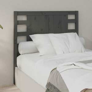 vidaXL Wezgłowie łóżka, szare, 106x4x100 cm, lite drewno sosnowe obraz