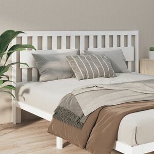 vidaXL Wezgłowie łóżka, białe, 125, 5x4x100 cm, lite drewno sosnowe obraz