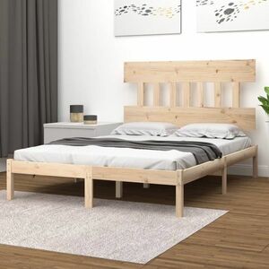 vidaXL Rama łóżka, lite drewno, 135x190 cm, 4FT6, podwójna obraz