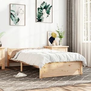 vidaXL Rama łóżka, 75x190 cm, pojedyncza, lite drewno obraz