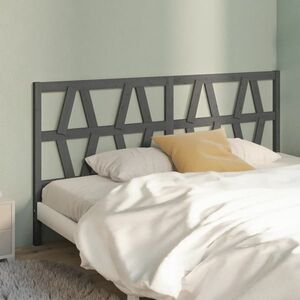 vidaXL Wezgłowie łóżka, szare, 186x4x100 cm, lite drewno sosnowe obraz