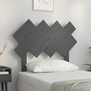 vidaXL Wezgłowie łóżka, szare, 92x3x81 cm, lite drewno sosnowe obraz