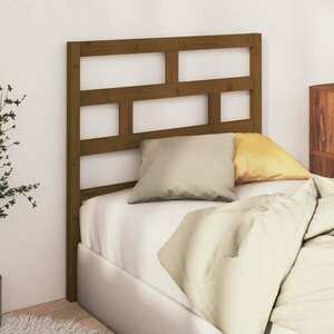 vidaXL Wezgłowie łóżka, brązowe, 96x4x100 cm, lite drewno sosnowe obraz