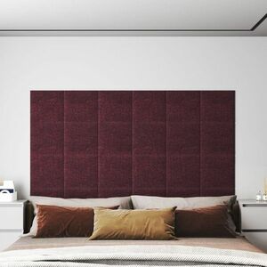 vidaXL Panele ścienne, 12 szt., fioletowe, 30x30 cm, tkanina, 1, 08 m² obraz