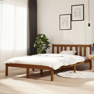 vidaXL Rama łóżka, miodowy brąz, lite drewno, 120 x 200 cm obraz