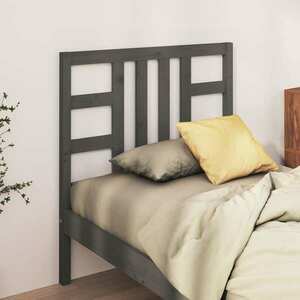 vidaXL Wezgłowie łóżka, szare, 96x4x100 cm, lite drewno sosnowe obraz