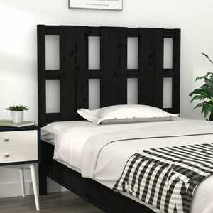vidaXL Wezgłowie łóżka, czarne, 105, 5x4x100 cm, lite drewno sosnowe obraz