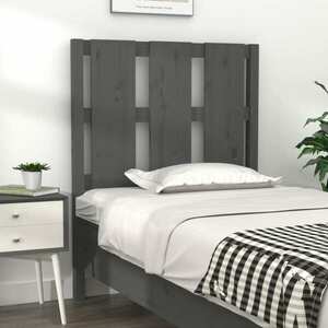 vidaXL Wezgłowie łóżka, szare, 80, 5x4x100 cm, lite drewno sosnowe obraz