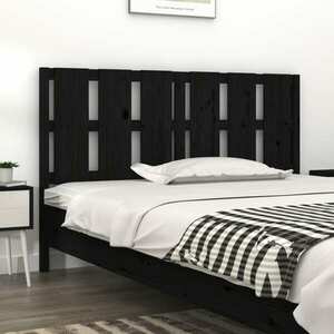 vidaXL Wezgłowie łóżka, czarne, 155, 5x4x100 cm, lite drewno sosnowe obraz