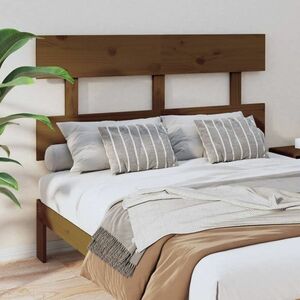 vidaXL Wezgłowie łóżka, miodowy brąz, 138x3x81 cm, lite drewno sosnowe obraz