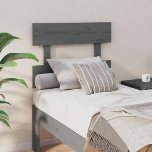 vidaXL Wezgłowie łóżka, szare, 103, 5x3x81 cm, lite drewno sosnowe obraz