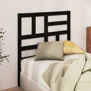 vidaXL Wezgłowie łóżka, czarne, 106x4x104 cm, lite drewno sosnowe obraz