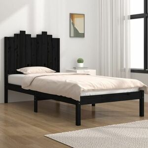 vidaXL Rama łóżka, czarna, lite drewno sosnowe, 90x190 cm, pojedyncza obraz