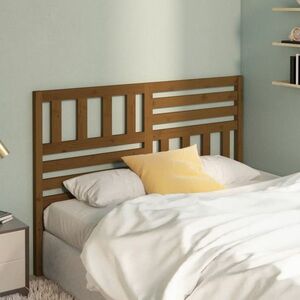 vidaXL Wezgłowie łóżka, brązowe, 156x4x100 cm, lite drewno sosnowe obraz
