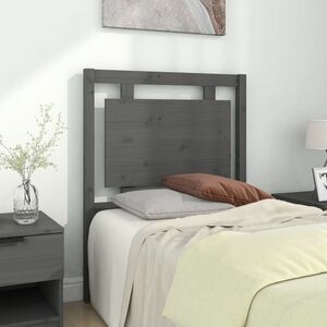 vidaXL Wezgłowie łóżka, szare, 80, 5x4x100 cm, lite drewno sosnowe obraz