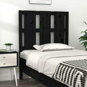 vidaXL Wezgłowie łóżka, czarne, 80, 5x4x100 cm, lite drewno sosnowe obraz