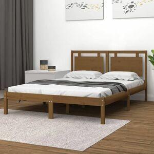 vidaXL Rama łóżka, miodowy brąz, lite drewno, 120x200 cm obraz