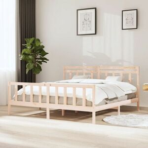 vidaXL Rama łóżka, lite drewno, 200x200 cm obraz