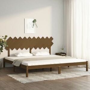 vidaXL Rama łóżka, miodowy brąz, 200 x 200 cm, lite drewno obraz