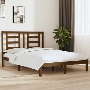 vidaXL Rama łóżka, miodowy brąz, lite drewno sosnowe, 140x200 cm obraz