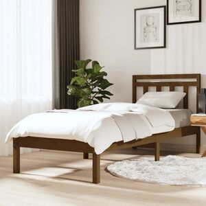 vidaXL Rama łóżka, miodowy brąz, lite drewno sosnowe, 100 x 200 cm obraz