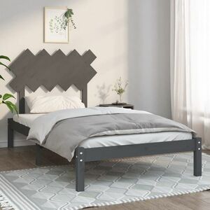 vidaXL Rama łóżka, szara, 100 x 200 cm, lite drewno obraz