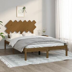 vidaXL Rama łóżka, miodowy brąz, 120x200 cm, lite drewno obraz