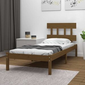 vidaXL Rama łóżka, miodowy brąz, lite drewno, 100 x 200 cm obraz