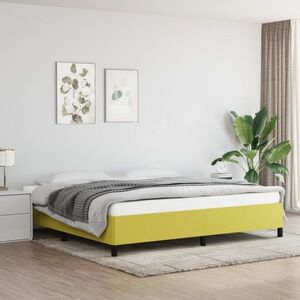 vidaXL Rama łóżka, zielona, 200x200 cm, obita tkaniną obraz