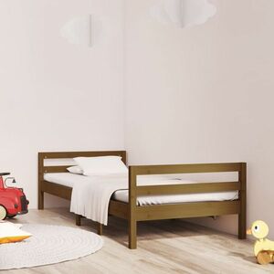 vidaXL Rama łóżka, miodowy brąz, 90 x 200 cm, lite drewno sosnowe obraz