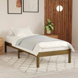 vidaXL Rama łóżka, miodowy brąz, 75x190 cm, lite drewno sosnowe obraz