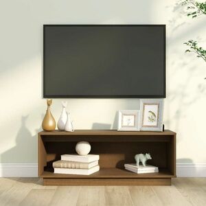 vidaXL Szafka pod telewizor, miodowy brąz, 90x35x35 cm, drewno sosnowe obraz