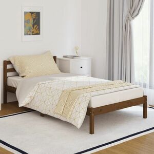 vidaXL Rama łóżka, lite drewno sosnowe, 100x200 cm, miodowy brąz obraz