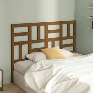 vidaXL Wezgłowie łóżka, miodowy brąz 126x4x104 cm, lite drewno sosnowe obraz