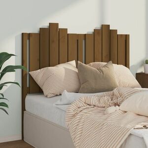 vidaXL Wezgłowie łóżka, miodowy brąz, 126x4x110 cm, drewno sosnowe obraz