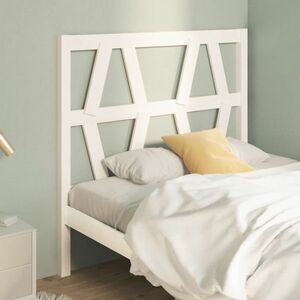 vidaXL Wezgłowie łóżka, białe, 106x4x100 cm, lite drewno sosnowe obraz