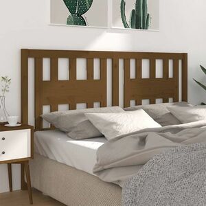 vidaXL Wezgłowie łóżka, brązowe, 126x4x100 cm, lite drewno sosnowe obraz