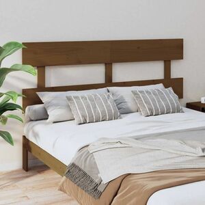 vidaXL Wezgłowie łóżka, miodowy brąz, 154x3x81 cm, lite drewno sosnowe obraz