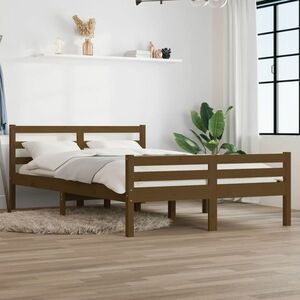 vidaXL Rama łóżka, miodowy brąz, lite drewno, 160 x 200 cm obraz