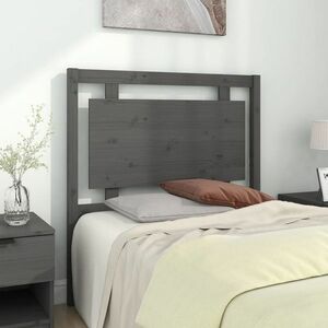 vidaXL Wezgłowie łóżka, szare, 95, 5x4x100 cm, lite drewno sosnowe obraz