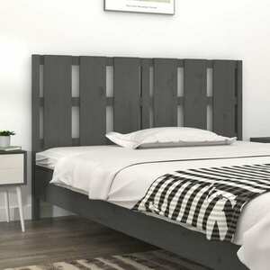 vidaXL Wezgłowie łóżka, szare, 155, 5x4x100 cm, lite drewno sosnowe obraz