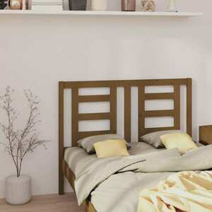 vidaXL Wezgłowie łóżka, miodowy brąz, 126x4x100 cm, drewno sosnowe obraz