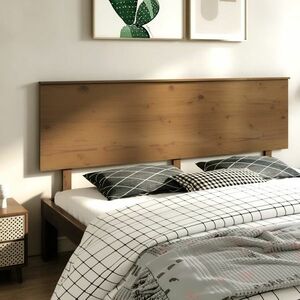 vidaXL Wezgłowie łóżka, miodowy brąz, 204x6x82, 5 cm, drewno sosnowe obraz