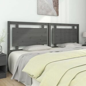 vidaXL Wezgłowie łóżka, szare, 205, 5x4x100 cm, lite drewno sosnowe obraz