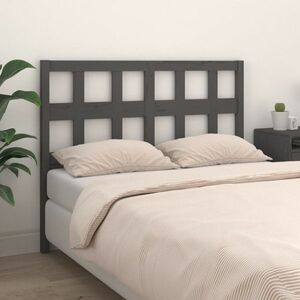 vidaXL Wezgłowie łóżka, szare, 155, 5x4x100 cm, lite drewno sosnowe obraz