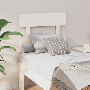 vidaXL Wezgłowie łóżka, białe, 78, 5x3x81 cm, lite drewno sosnowe obraz
