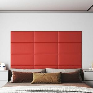 vidaXL Panele ścienne, 12 szt., czerwone, 60x30 cm, sztuczna skóra obraz
