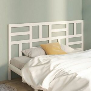 vidaXL Wezgłowie łóżka, białe, 186x4x104 cm, lite drewno sosnowe obraz
