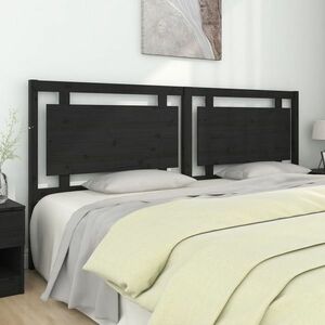 vidaXL Wezgłowie łóżka, czarne, 205, 5x4x100 cm, lite drewno sosnowe obraz